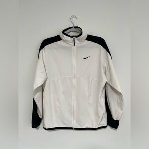 Nike Vintage White and Black Full-Zip Wind Jacket